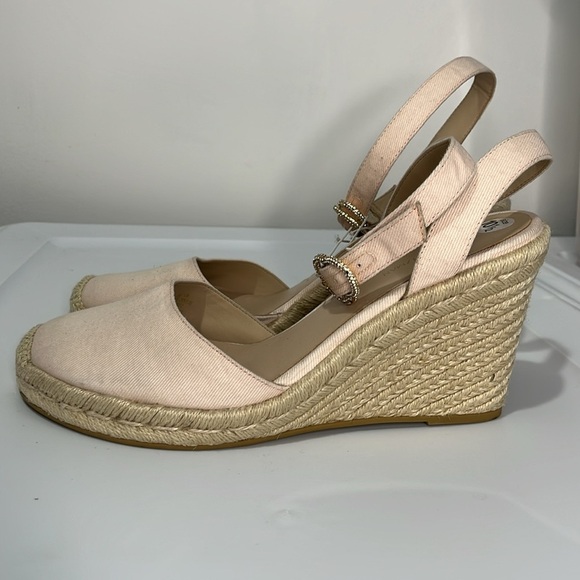 Stuart Weitzman Women's Espadrille Wedge Shoes Ankle Strap Size 10.5 Beach Coast - Picture 8 of 16